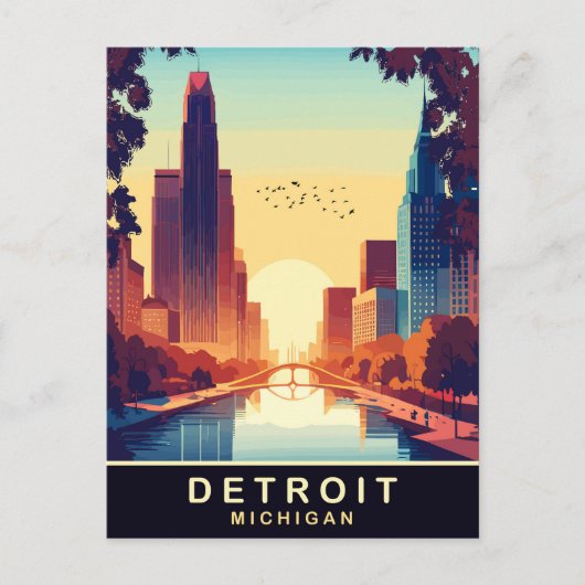 Detroit, Michigan, reizen Briefkaart (Voorkant)