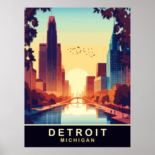 Detroit, Michigan, reizen Poster (Voorkant)