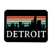 Detroit Michigan Retro Sunset Skyline Magneet (Horizontaal)
