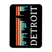 Detroit Michigan Retro  Sunset Skyline Magneet (Verticaal)