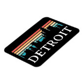 Detroit Michigan Retro  Sunset Skyline Magneet (Linkerzijde)