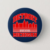 Detroit, Michigan Ronde Button 5,7 Cm (Voorkant)