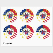 Detroit, Michigan Ronde Sticker (Vel)