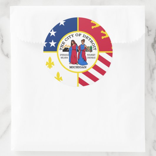 Detroit, Michigan Ronde Sticker (Tas)
