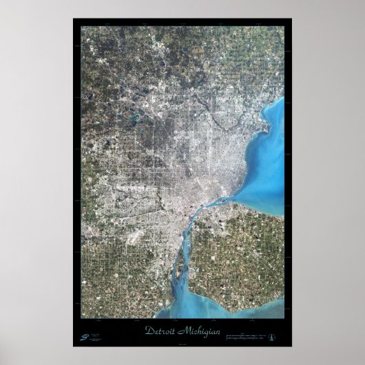Detroit, Michigan satellietposter Poster (Voorkant)