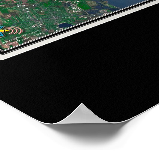 Detroit Michigan Satellite Poster Map (Hoek)