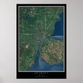 Detroit Michigan Satellite Poster Map (Voorkant)