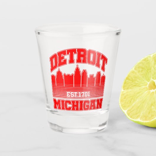 Detroit, Michigan Shot Glas (Voorkant)