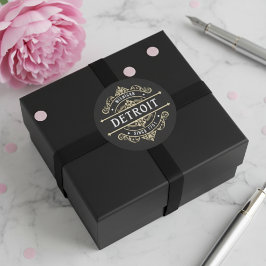 Detroit Michigan sinds 1701 Ronde Sticker