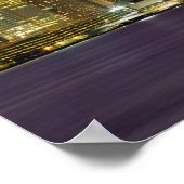 Detroit, Michigan Skyline bij nacht Poster (Hoek)