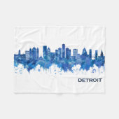 Detroit Michigan Skyline Blue Fleece Deken (Voorkant (Horizontaal))