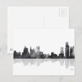 DETROIT, MICHIGAN SKYLINE BRIEFKAART (Voorkant / Achterkant)