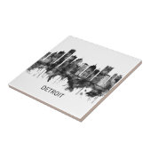 Detroit Michigan Skyline BW Tegeltje (Zijkant)