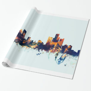 Detroit Michigan Skyline Cadeaupapier