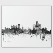 Detroit Michigan Skyline Cadeaupapier (Vlak)