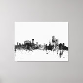 Detroit Michigan Skyline Canvas Afdruk (Voorkant)