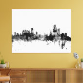 Detroit Michigan Skyline Canvas Afdruk (Insitu (Woonkamer))