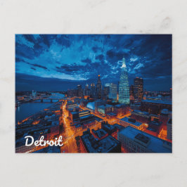 Detroit Michigan Skyline City Art Briefkaart