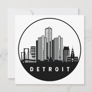 Detroit Michigan Skyline Kaart