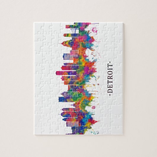 Detroit Michigan Skyline Legpuzzel (Verticaal)