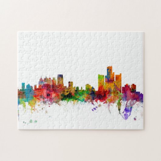 Detroit Michigan Skyline Legpuzzel (Horizontaal)