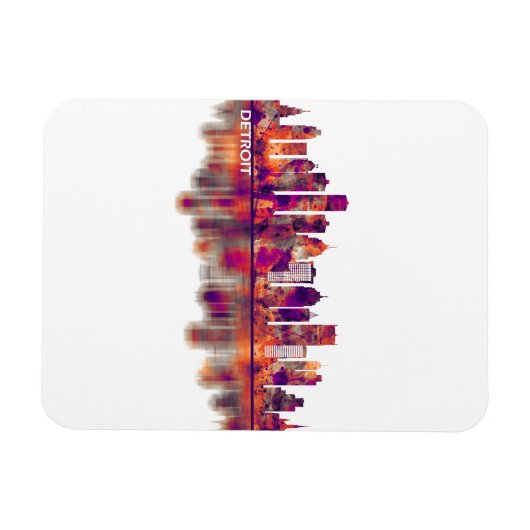 Detroit Michigan Skyline Magneet (Horizontaal)