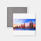 Detroit Michigan Skyline op Sunset Magneet (Voorkant / Achterkant)