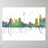 DETROIT, MICHIGAN SKYLINE POSTER (Voorkant)