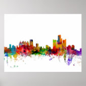Detroit Michigan Skyline Poster (Voorkant)