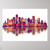 Detroit Michigan Skyline Poster (Voorkant)