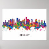 Detroit Michigan Skyline Poster (Voorkant)