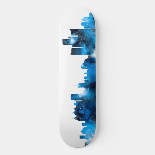 Detroit Michigan Skyline Skateboard (Voorkant)