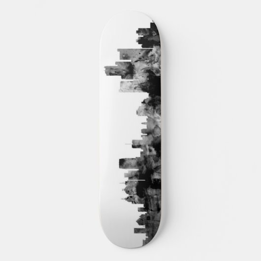 Detroit Michigan Skyline Skateboard (Voorkant)