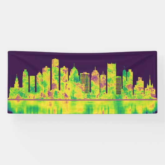 Detroit Michigan Skyline Spandoek (Horizontaal)