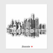 Detroit, Michigan skyline Sticker (Vel)