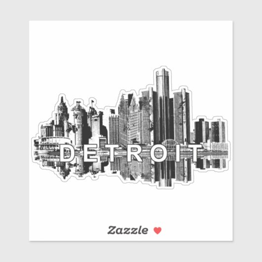 Detroit, Michigan skyline Sticker (Vel)