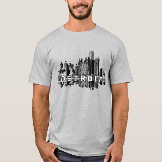Detroit, Michigan skyline T-shirt (Voorkant)