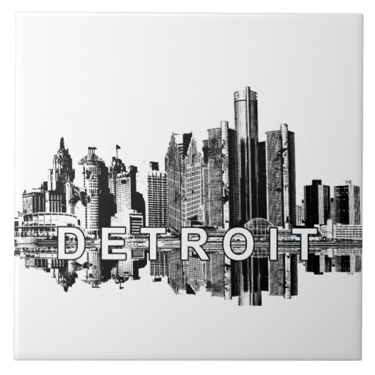 Detroit, Michigan skyline Tegeltje (Voorkant)