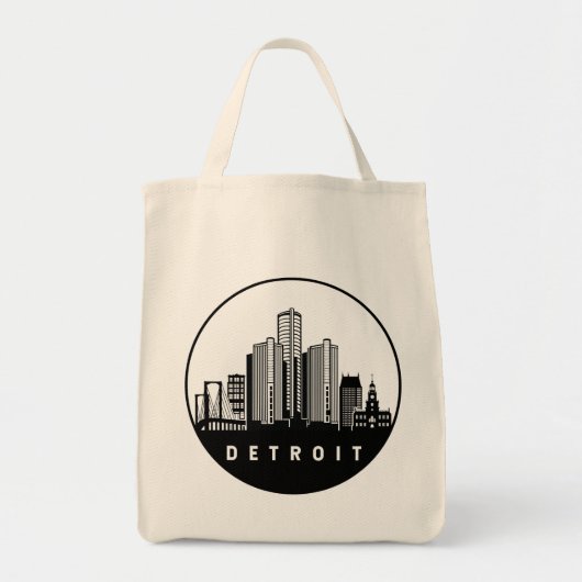 Detroit Michigan Skyline Tote Bag (Voorkant)