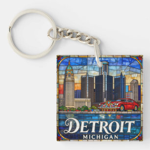 Detroit Michigan stadsgezicht 🚘 Sleutelhanger