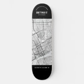 Detroit, Michigan Stadsplattegrond Skateboard (Voorkant)