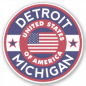 DETROIT, Michigan Sticker (Voorkant)