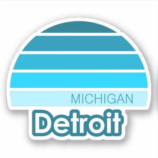 Detroit Michigan Sticker (Voorkant)
