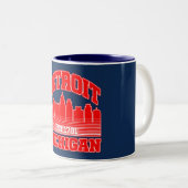 Detroit, Michigan Tweekleurige Koffiemok (Voorkant rechts)