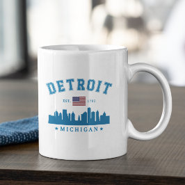 Detroit Michigan U.S.A. Skyline City Koffiemok