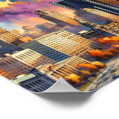 Detroit Michigan USA Travel Places waterverf Poster (Hoek)