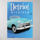Detroit Michigan USA Vintage poster (Voorkant)