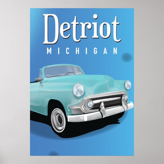 Detroit Michigan USA Vintage poster (Voorkant)