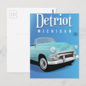Detroit Michigan USA Vintage poster Briefkaart (Voorkant / Achterkant)