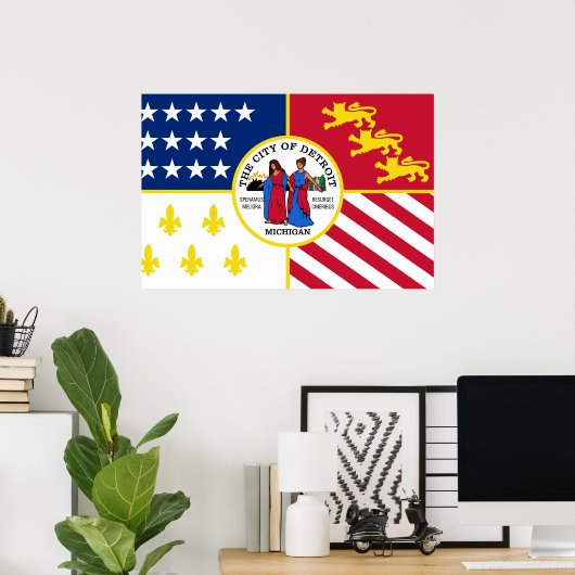 Detroit, Michigan, Verenigde Staten Poster (Thuiskantoor)
